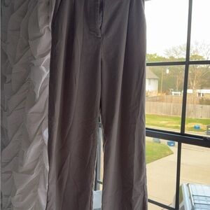 Tan Wide-Leg Business Pants